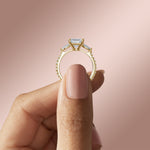 Load image into Gallery viewer, RHEA ACCENTED PRINCESS CUT MOISSANITE ENGAGEMENT RING