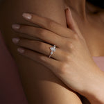Load image into Gallery viewer, RHEA ACCENTED PEAR CUT MOISSANITE ENGAGEMENT RING