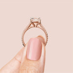 Load image into Gallery viewer, EDGY ACCENTED OVAL CUT MOISSANITE ENGAGEMENT RING