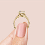 Load image into Gallery viewer, EDGY ACCENTED OVAL CUT MOISSANITE ENGAGEMENT RING
