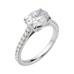 Load image into Gallery viewer, EDGY ACCENTED OVAL CUT MOISSANITE ENGAGEMENT RING