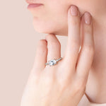 Load image into Gallery viewer, EDGY ACCENTED OVAL CUT MOISSANITE ENGAGEMENT RING