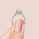 Load image into Gallery viewer, EDGY ACCENTED OVAL CUT MOISSANITE ENGAGEMENT RING