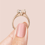 Load image into Gallery viewer, EDGY ACCENTED PEAR CUT MOISSANITE ENGAGEMENT RING