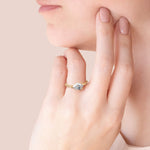 Load image into Gallery viewer, EDGY ACCENTED PEAR CUT MOISSANITE ENGAGEMENT RING