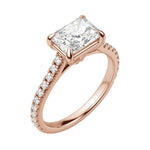 Load image into Gallery viewer, EDGY ACCENTED RADIANT CUT MOISSANITE ENGAGEMENT RING