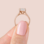 Load image into Gallery viewer, EDGY ACCENTED RADIANT CUT MOISSANITE ENGAGEMENT RING