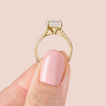 Load image into Gallery viewer, EDGY ACCENTED RADIANT CUT MOISSANITE ENGAGEMENT RING