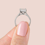 Load image into Gallery viewer, EDGY ACCENTED RADIANT CUT MOISSANITE ENGAGEMENT RING