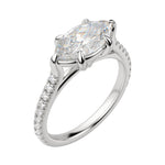 Load image into Gallery viewer, EDGY ACCENTED MARQUISE CUT MOISSANITE ENGAGEMENT RING