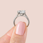 Load image into Gallery viewer, EDGY CLASSIC PEAR CUT MOISSANITE ENGAGEMENT RING