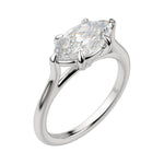 Load image into Gallery viewer, EDGY CLASSIC MARQUISE CUT MOISSANITE ENGAGEMENT RING