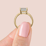 Load image into Gallery viewer, EDGY BASKET CLASSIC EMERALD CUT MOISSANITE ENGAGEMENT RING