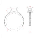 Load image into Gallery viewer, EDGY BASKET ACCENTED EMERALD CUT MOISSANITE ENGAGEMENT RING