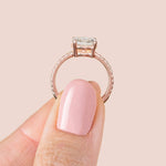 Load image into Gallery viewer, EDGY BASKET ACCENTED OVAL CUT MOISSANITE ENGAGEMENT RING