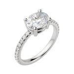 Load image into Gallery viewer, EDGY BASKET ACCENTED OVAL CUT MOISSANITE ENGAGEMENT RING