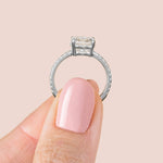 Load image into Gallery viewer, EDGY BASKET ACCENTED OVAL CUT MOISSANITE ENGAGEMENT RING