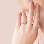 Load image into Gallery viewer, EDGY BASKET ACCENTED PEAR CUT MOISSANITE ENGAGEMENT RING