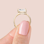 Load image into Gallery viewer, EDGY BASKET ACCENTED PEAR CUT MOISSANITE ENGAGEMENT RING