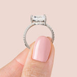 Load image into Gallery viewer, EDGY BASKET ACCENTED PEAR CUT MOISSANITE ENGAGEMENT RING