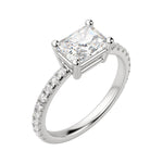Load image into Gallery viewer, EDGY BASKET ACCENTED RADIANT CUT MOISSANITE ENGAGEMENT RING