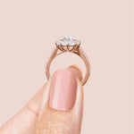 Load image into Gallery viewer, FAUN ACCENTED ROUND CUT MOISSANITE ENGAGEMENT RING