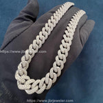 Load image into Gallery viewer, 12MM VVS1 ROUND MOISSANITE 925 STERLING SILVER MIAMI CUBAN CHAIN
