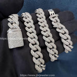 Load image into Gallery viewer, 12MM VVS1 ROUND MOISSANITE 925 STERLING SILVER MIAMI CUBAN CHAIN