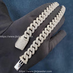 Load image into Gallery viewer, 12MM VVS1 ROUND MOISSANITE 925 STERLING SILVER MIAMI CUBAN CHAIN