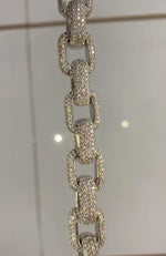 Load image into Gallery viewer, 12MM WHITE GOLD ROUND MOISSANITE LINKING DESIGN CUBAN LINK CHAIN NECKLACE