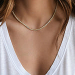 Load image into Gallery viewer, 14K GOLD 3MM MOISSANITE DIAMOND TENNIS NECKLACE