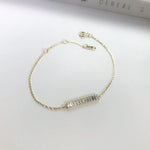 Load image into Gallery viewer, 14K GOLD BAGUETTE SET BAR BRACELET