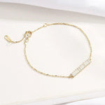 Load image into Gallery viewer, 14K GOLD BAGUETTE SET BAR BRACELET