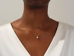 Load image into Gallery viewer, 14K GOLD CUSHION SHAPED SOLITAIRE MOISSANITE DIAMOND PENDANT NECKLACE