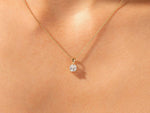 Load image into Gallery viewer, 14K GOLD CUSHION SHAPED SOLITAIRE MOISSANITE DIAMOND PENDANT NECKLACE