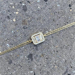 Load image into Gallery viewer, 14K GOLD DOUBLE LINK WRISTBAND LAYERING DIAMOND SOLID GOLD BRACELET