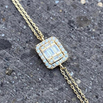 Load image into Gallery viewer, 14K GOLD DOUBLE LINK WRISTBAND LAYERING DIAMOND SOLID GOLD BRACELET