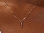 Load image into Gallery viewer, 14K GOLD MOISSANITE DIAMONDS DROP STYLE NECKLACE