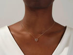 Load image into Gallery viewer, 14K GOLD MOISSANITE DIAMONDS HEAT STYLE CLUSTER PENDANT NECKLACE