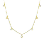Load image into Gallery viewer, 14K GOLD OPAL AND MOISSANITE DIAMOND STATION CHARM NECKLACE