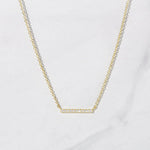 Load image into Gallery viewer, 14K GOLD ROUND DIAMOND HORIZONTAL NECKLACE
