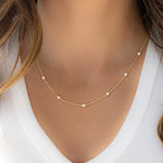 Load image into Gallery viewer, 14K GOLD ROUND SHAPED MOISSANITE DIAMOND BEADED BY STATION NECKLACE