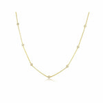 Load image into Gallery viewer, 14K GOLD ROUND SHAPED MOISSANITE DIAMOND BEADED BY STATION NECKLACE