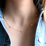 Load image into Gallery viewer, 14K GOLD STAR ROUND SHAPED MOISSANITE DIAMOND BY YARD NECKLACE