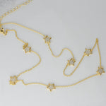 Load image into Gallery viewer, 14K GOLD STAR ROUND SHAPED MOISSANITE DIAMOND BY YARD NECKLACE