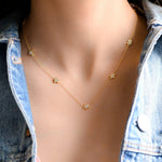 Load image into Gallery viewer, 14K GOLD STAR ROUND SHAPED MOISSANITE DIAMOND BY YARD NECKLACE