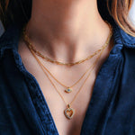 Load image into Gallery viewer, 14K GOLD SUPER HEART MOISSANITE DIAMOND LAYERING NECKLACE