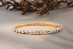 Load image into Gallery viewer, 14K GOLD ULTERNATIVE PEAR/OVAL BANGLE BRACELET