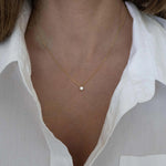 Load image into Gallery viewer, 14K ROUND CUT MOISSANITE DIAMOND SOLITAIRE PENDANT NECKLACE