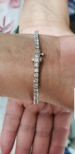Load image into Gallery viewer, 14K SOLID GOLD 4.00 MM ROUND TENNIS BRACELET
